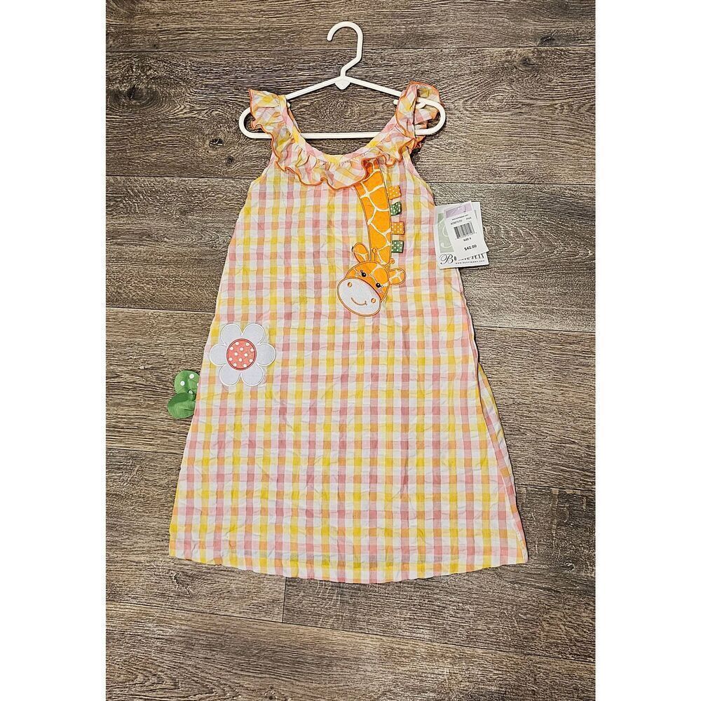 BONNIE JEAN Boutique Giraffe Seersucker Dress Size 6 NWOT